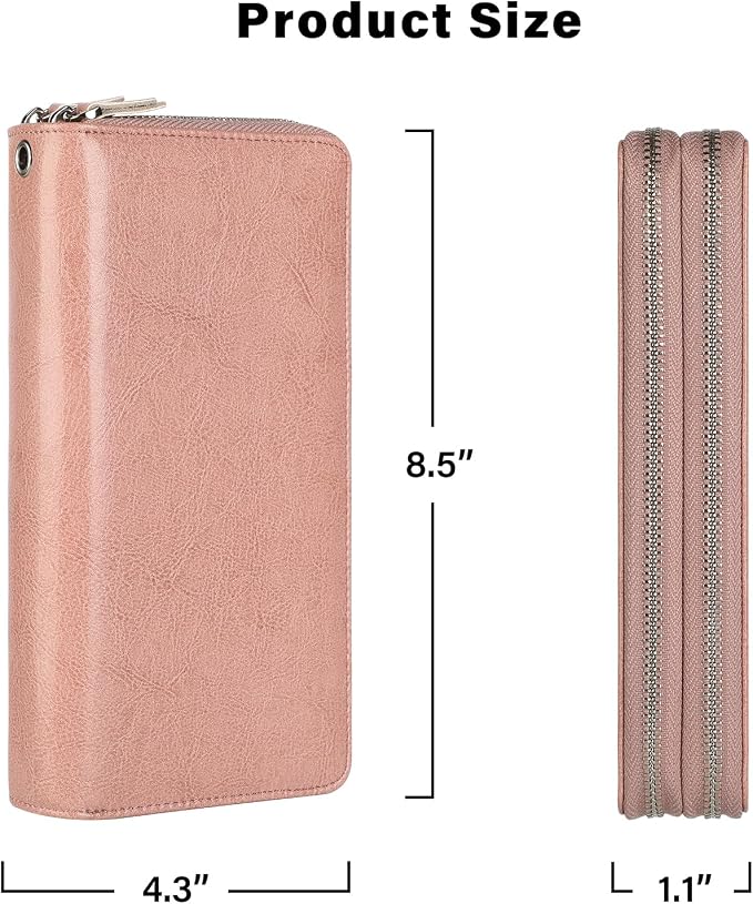 Lavemi Small Compact Women Wallet RFID Blocking Genuine Leather Bifold Purse with ID Windows