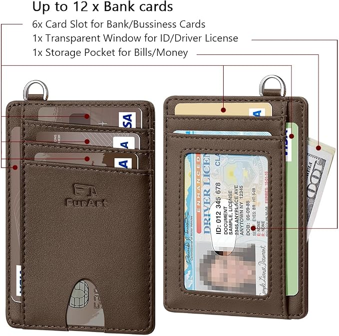 FurArt Slim Minimalist Wallet, Front Pocket Wallets, RFID Blocking, Credit Card Holder for Men