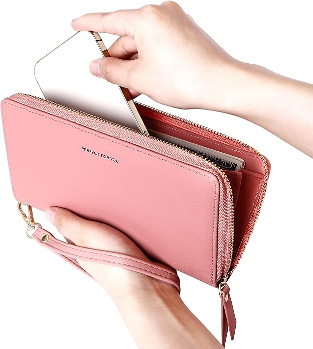 GEEAD Custom Design Wristlet Wallets for Women PU Leather RFID Blocking Wallet
