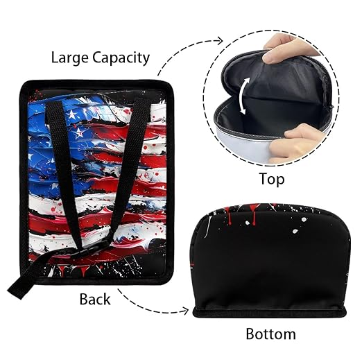 Biyejit Graffiti USA Flag Car Trash Can - Leak-Proof Car Organizer and Storage Bag for The Back/Front/Console of Any Cars,Sedans, SUVs & Trucks Easy-to-Install Car Accessory Interior