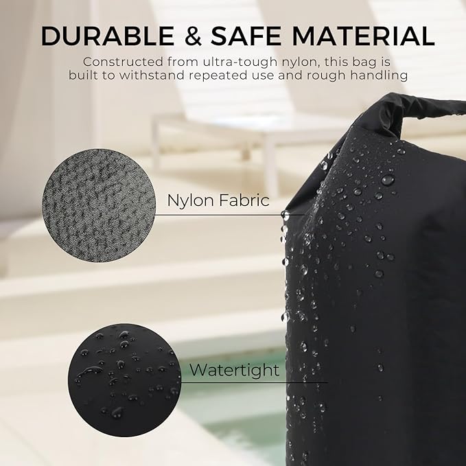Travel Compression Laundry Bag, Pump-Free Vacuum Space Saver Bag for Dirty Clothes, Reusable Waterproof Wet Dry Bag, Travel Laundry Bag for Luggage, Packing, Suitcase (1 Pcs)（Black, L)