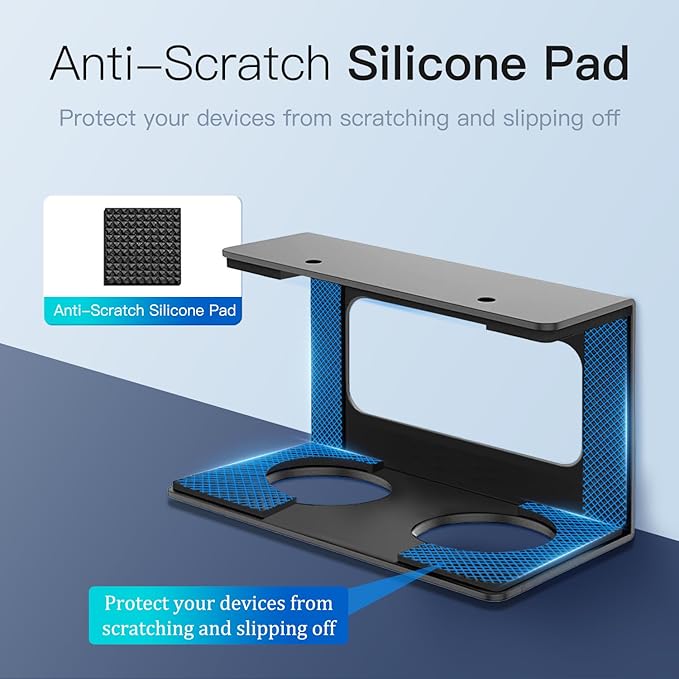 Under Desk Laptop Mount, Laptop Under Desk Mount 3 inches Tall Effective Space with Silicone Pad, Aluminum Under Desk Laptop Holder Rack for Laptop MacBook Dell OptiPlex PS4 & More