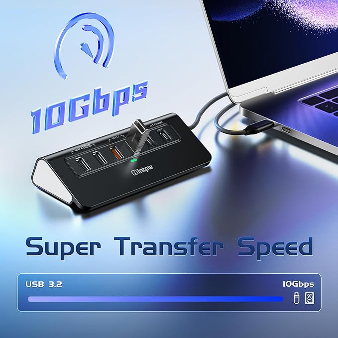 P9R PRO USB C Hub Ethernet, 10Gbps USB C Docking Station 10-in-1 with 4K@60Hz HDMI, Type-C & 2 USB A 3.2 Data, LAN, 2 USB A 2.0, PD 100W, SD/TF Ports, Powered USB Hub for Laptop, iPhone 17, Mac