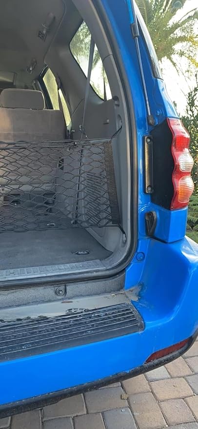 Rear Trunk Organizer Cargo Net for Toyota Sequoia 2001-2007 – Envelope Style Cargo Net for SUV – Black Color – Premium Mesh Elastic Car Trunk Organizer Vehicle Carrier Storage