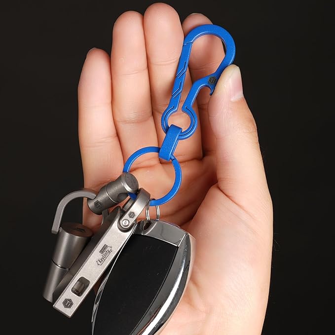 KeyUnity KM01 Titanium EDC Keychain Clip with Bottle Opener, Quick Release Carabiner Key Ring Holder for Men