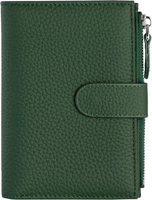 Passport wallet and Card Slot Combo RFID Blocking Slim Leather Travel Passport Wallet for Men and Women with Zippered Coins Pocket Passport holder, Green