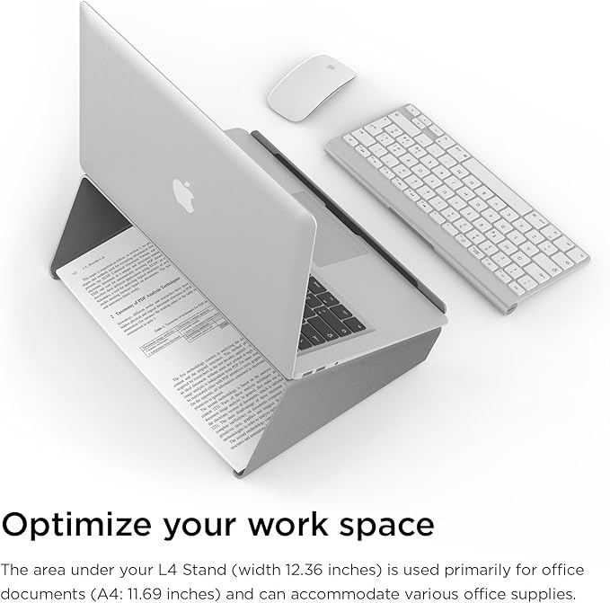 elago L4 Stand - [Desk Organization][Prevents Bad Posture][Natural Heat Sink] - for Laptop Computers (Dark Grey)