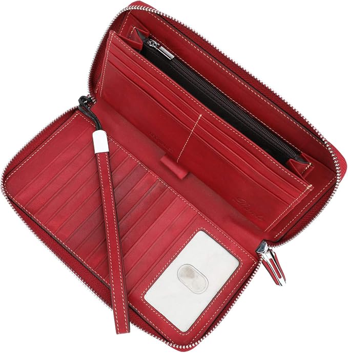 Lavemi Small Compact Women Wallet RFID Blocking Genuine Leather Bifold Purse with ID Windows