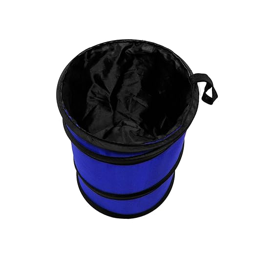 FH Group Automotive Waterproof Portable Collapsible Small Trash Can Garbage Container fits Most Cars,Polyethylene, SUVs, and Trucks Blue