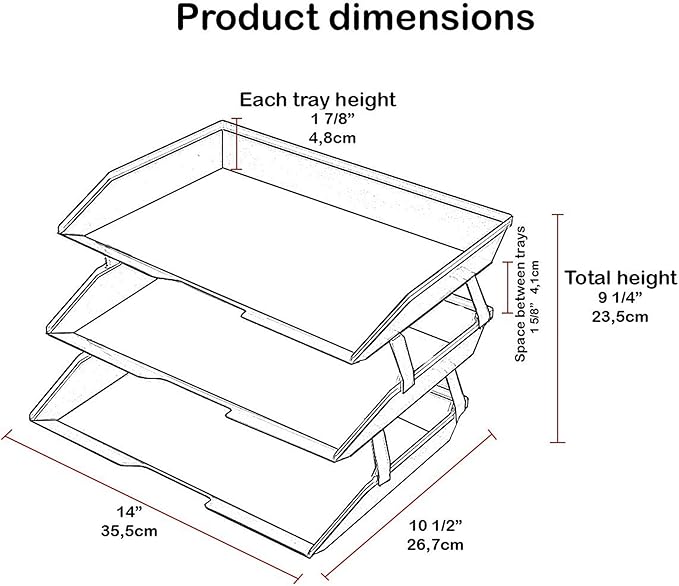 Acrimet Facility 3 Tier Letter Tray, Side Load, Letter Size/A4, Desktop File Organizer, Plastic (Clear Green Color)