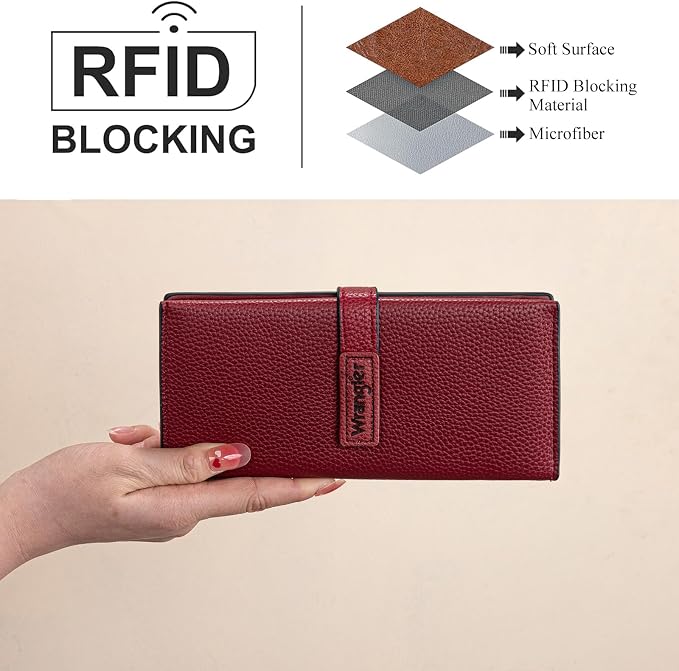 Montana West X Wrangler Wallets Women RFID Blocking Bifold Wallets, Card Cases & Money Organizers Clutch Wallet