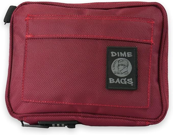 DIME BAGS Lockable Odor Sealing Padded Pouch, 3-Digit Combo Lock & Hidden Storage Pocket, Carbon Lined Scent Protection Boss