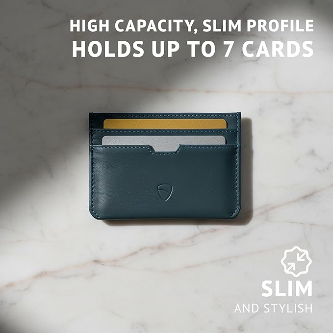 Vaultskin MOORGATE Slim Card Holder – Minimalist Leather Wallet with RFID Blocking, Front Pocket Credit Card Case for Men & Women