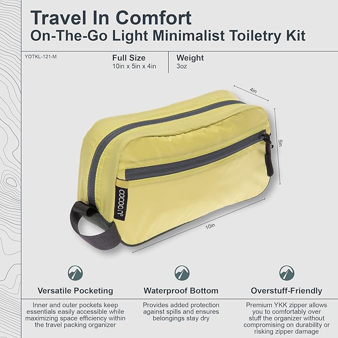 COCOON - Premium - On-The-Go Light Minimalist Toiletry Kit - Wild Lime - Medium