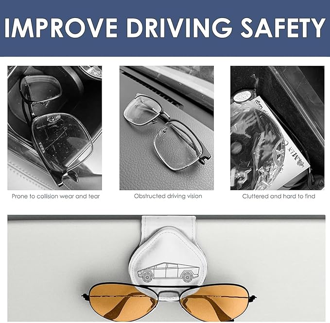 Cybertruck Sunglass Holder Clip Compatible with Tesla 2024 2025 Interior Accessories Organizer Eyeglass Hanger Decor