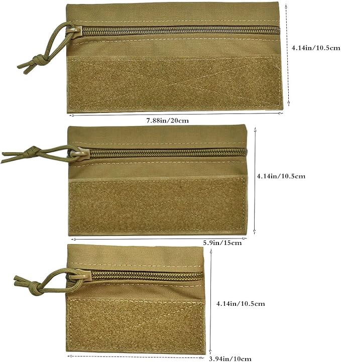 Utility Tactical Zipper Pouch with Hook Plate Small Carrying Kit Tool Pouch as Coin Purse Keychain, Case Wallet