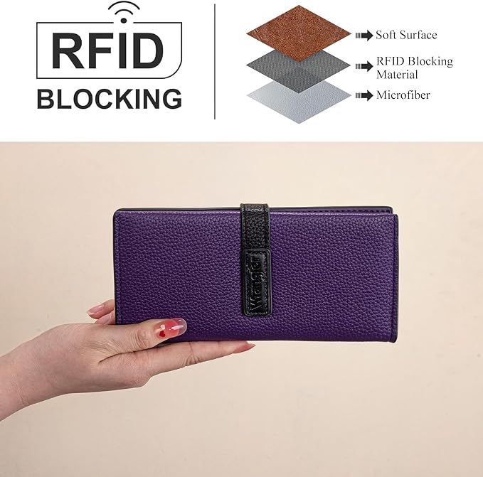 Montana West X Wrangler Wallets Women RFID Blocking Bifold Wallets, Card Cases & Money Organizers Clutch Wallet