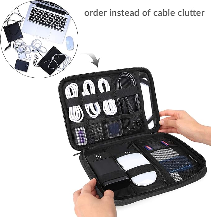 BAGSMART Electronic Organizer Travel Cable Organizer Electronics Accessories Cases for 7.9 inch iPad Mini, Cables, Chargers, USB, SD Card
