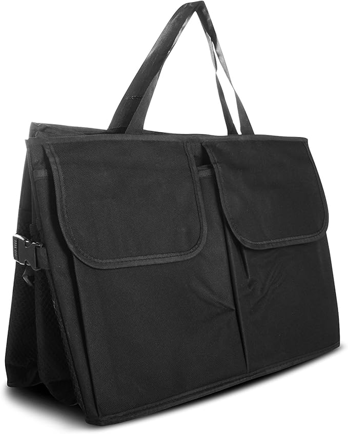 Car Cargo Trunk Organizer, 600D Oxford Polyester Folding Trunk Organizer Back seat Organizer Storage Bag Container Black