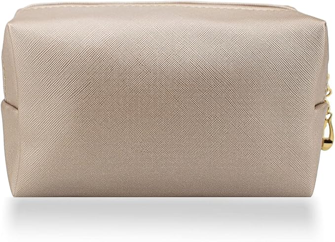 Small Makeup Bag Portable Cosmetic Bag for Women Makeup Pouch Waterproof Toiletry Bag for Travel (Grayish brown, Normal)