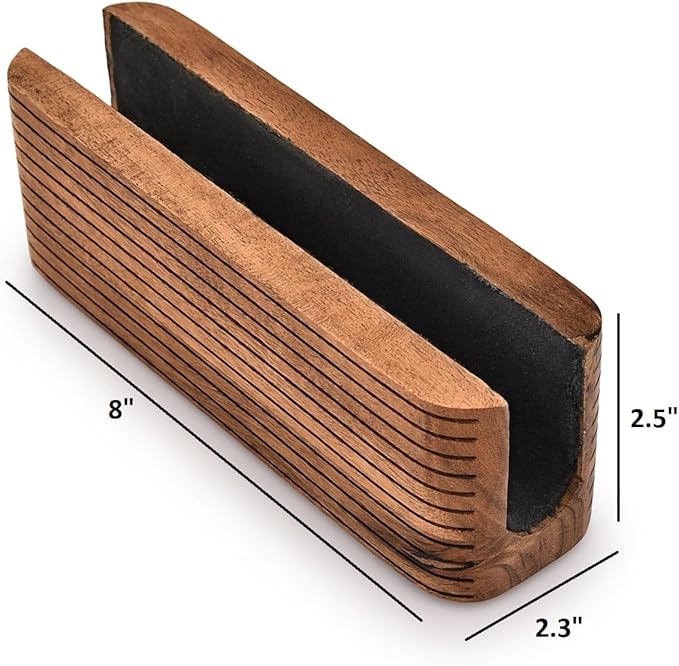 Kimona Laptop Stands Acacia Wood Vertical Laptop Holder for Desk Suitable for laptops of Various thicknesses and Sizes (8" X 2.3" X 2.5")