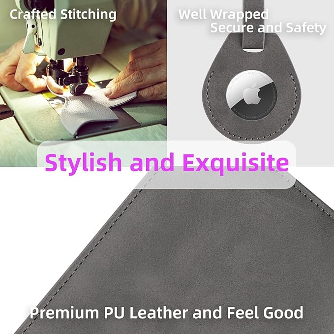 WALNEW AirTag Passport Holder, PU Leather Airtag Wallet RFID Blocking Passport Cover Travel Essentials Case for Women Men (Gray)
