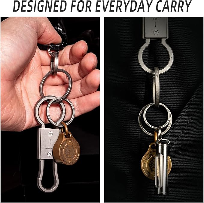 MecArmy Titanium 3pcs/4pcs/7pcs/18pcs Key Rings Keychain Large Small Split Rings