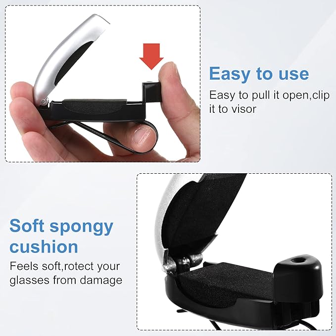 Frienda 5 Pcs Auto Car Vehicle Sun Visor Clip Holder Sunglasses Holder for Eyeglasses Mount Ticket Card Clip for Car Accessories (Stylish Color)