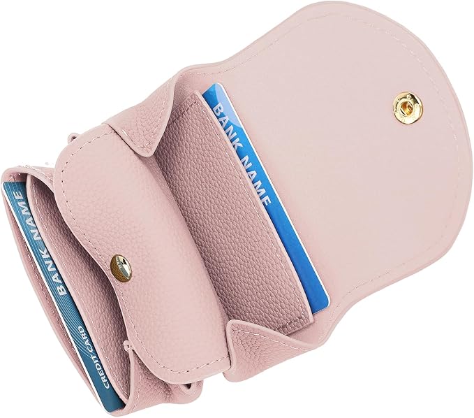 SENDEFN Leather Coin Purse for Women Small 3 Cash Change Pouch Holder Wallets