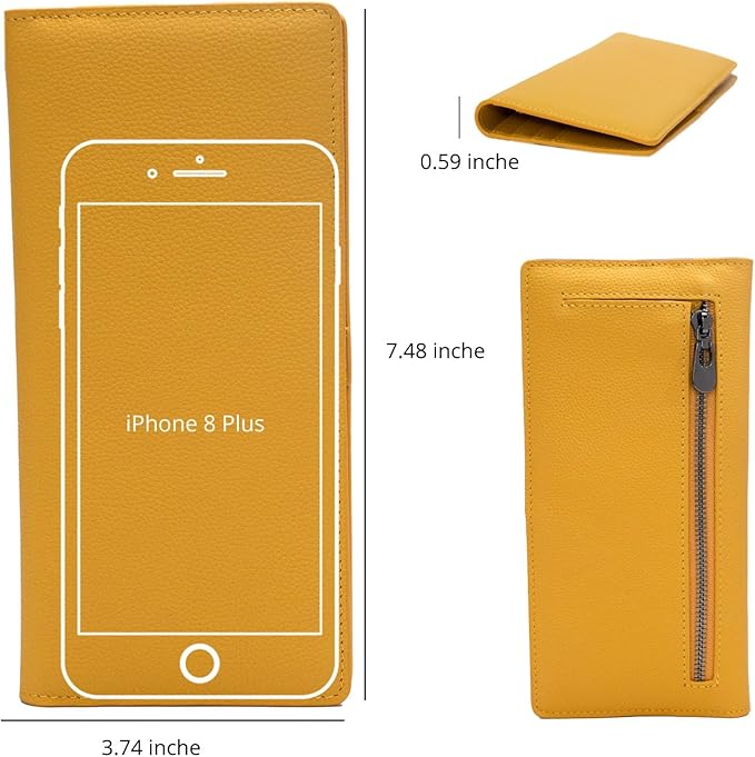 Bveyzi Ultra Slim Thin Leather RFID Blocking Credit Card Holder Bifold Clutch Wallets for Women