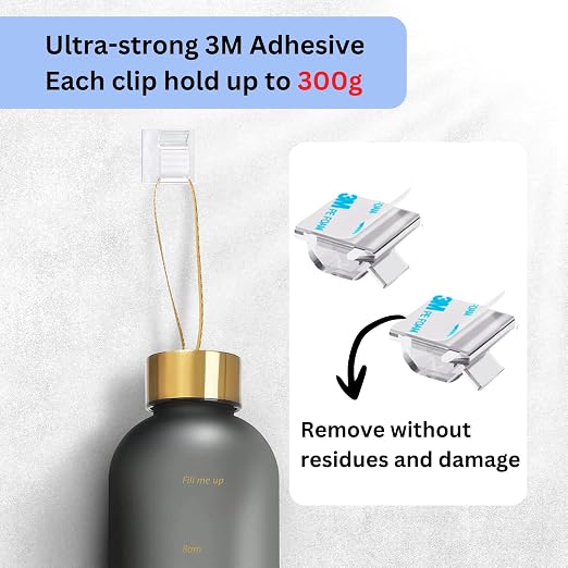 100 PCS 3/4” Adhesive Cable Wire Clips Clear, Cable Staples Outdoor Christmas Light Clips, Cable Management Under Desk Wire Organizer Cord Holder for Car, Wall, TV PC Ethernet