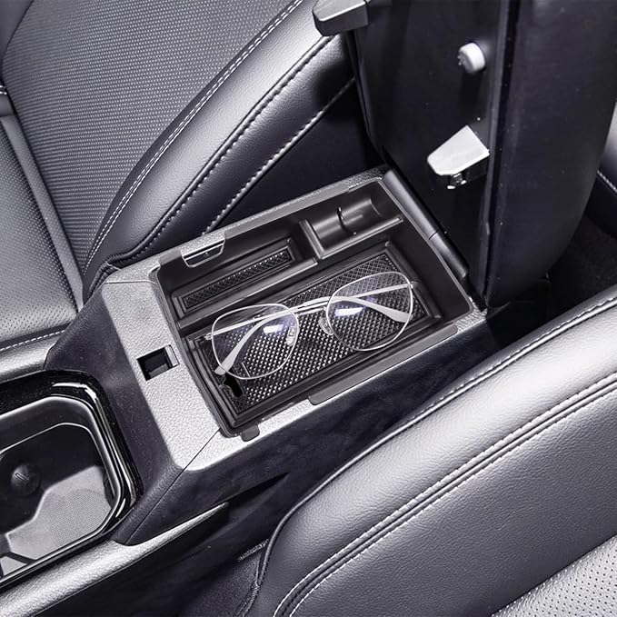 TACOBRO Center Console Organizer Tray Compatible with Jeep Compass 2022 2023 2024 2025 Accessories Insert Armrest Glove Box Secondary Storage Divider ABS Materials，Black