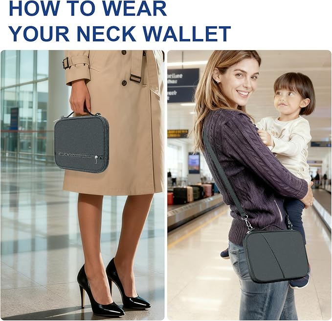 EcoVision Family Passport Holder for Travel with RFID Blocking, Traveling Essentials Organizer Pouch Bag, Light Passport Wallet for Travel Must Haves Accessories for Women Men