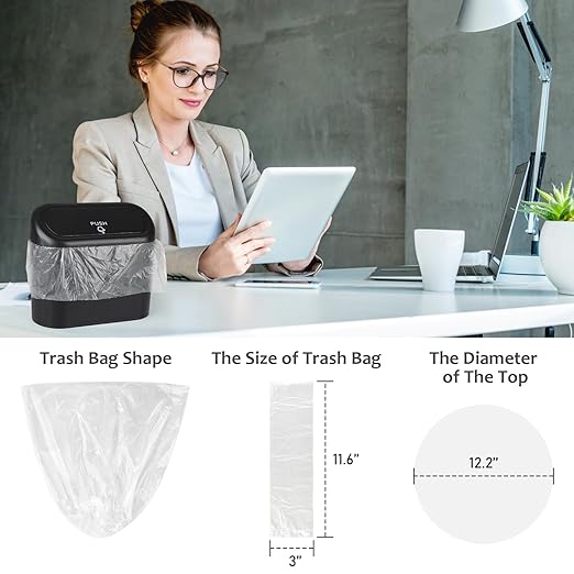 Accmor Mini Car Trash Can Bags for Auto Trash Bin, 120 Count Small Garbage Organizer Bags Tear-Resistant, Liner Refills (Vehicle Trash Can is not Included), White