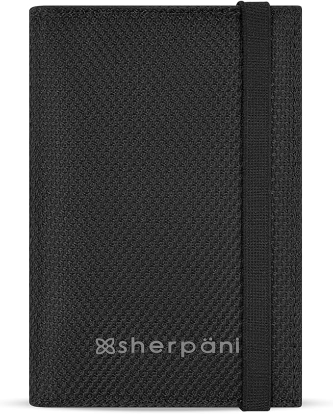 Sherpani Vienna, RFID Blocking Passport Holder, Travel Passport Cover Wallet, Travel Documents Organizer Protector for Women, Travel Gift (Carbon Signature)