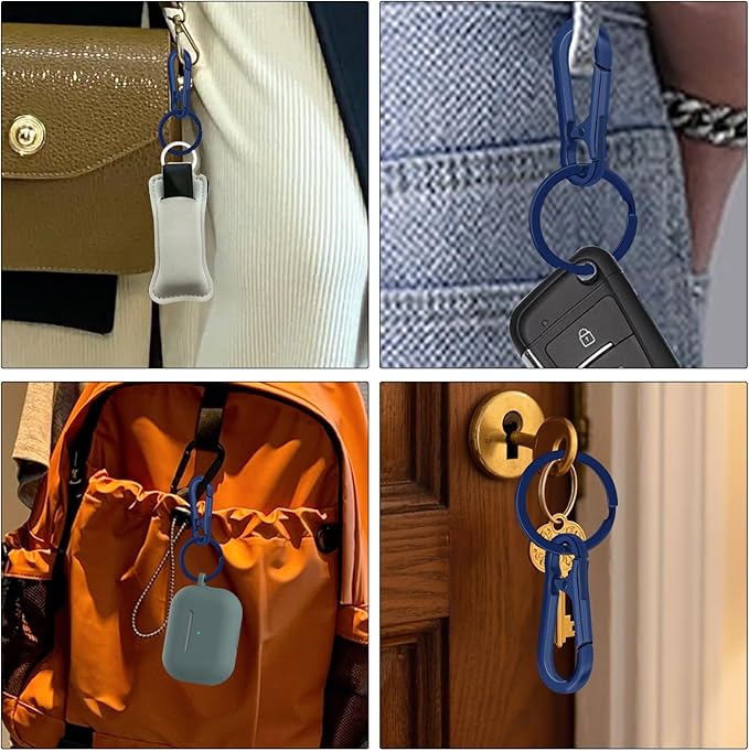 Metal Keychains for Women Men, Key Chain Ring Clip Holder Organizer for Home Car, Cut Keyring Accessories