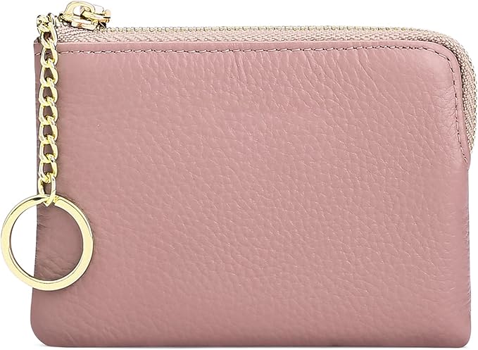 SENDEFN Coin Purse for Women, Genuine Leather Coin Purse Key Chain for Women, Coin Pouch Change Purse