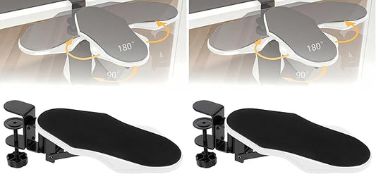 Computer Arm Rest for Desk, 180° Adjustable Rotating Desk Extender Tray, 90° Foldable Elbow Arm Support, Ergonomic Desk Arm Wrist Rest Shelf for Home and Office (Pack of 2)