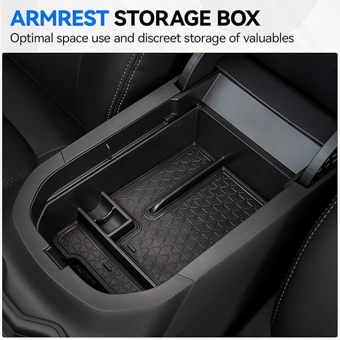 ELECFRESH 6PCS Center Console Organizer Tray for 2025 2024-2019 Toyota RAV4 Accessories, Armrest Storage Box, Driver Storage Drawer, Passenger Storage Mat Console Cup Holder Inserts for Toyota RAV4