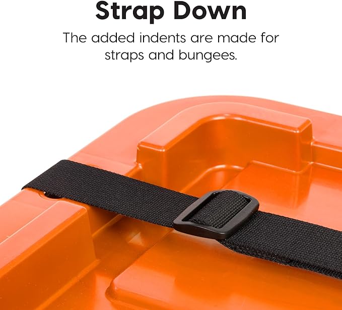 IRIS USA 3-Pack 27 Gallon Storage Bins with Lids |Made in USA| Heavy Duty Plastic Tote Containers for Truckbed Tool Box Organization, Large - Orange