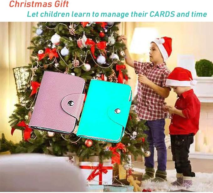 K Y KANGYUN Credit Card Holder for Women 2 Pack, Transparent Plastic Small Credit Card Holder Protector Sleeve Unisex （Pink&Blue）