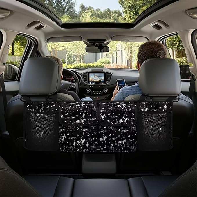Horse Car Trunk Organizer,Cactus Moon Large Capacity Car Storage Organizer,Hanging Foldable Storage Vehicle Interior Accessories Universal Fit Not Easy to Fade Machine Washable