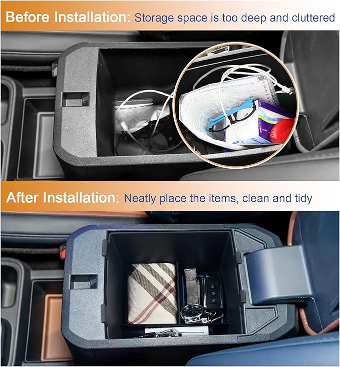 Double Layer, 2022-2025 2026 Maverick Center Console Organizer for Ford Maverick (XL/XLT/Lariat/Tremor/Lobo), Durable ABS Plastic Console Tray Insert 2024 Maverick Hybrid Accessories (Blue)