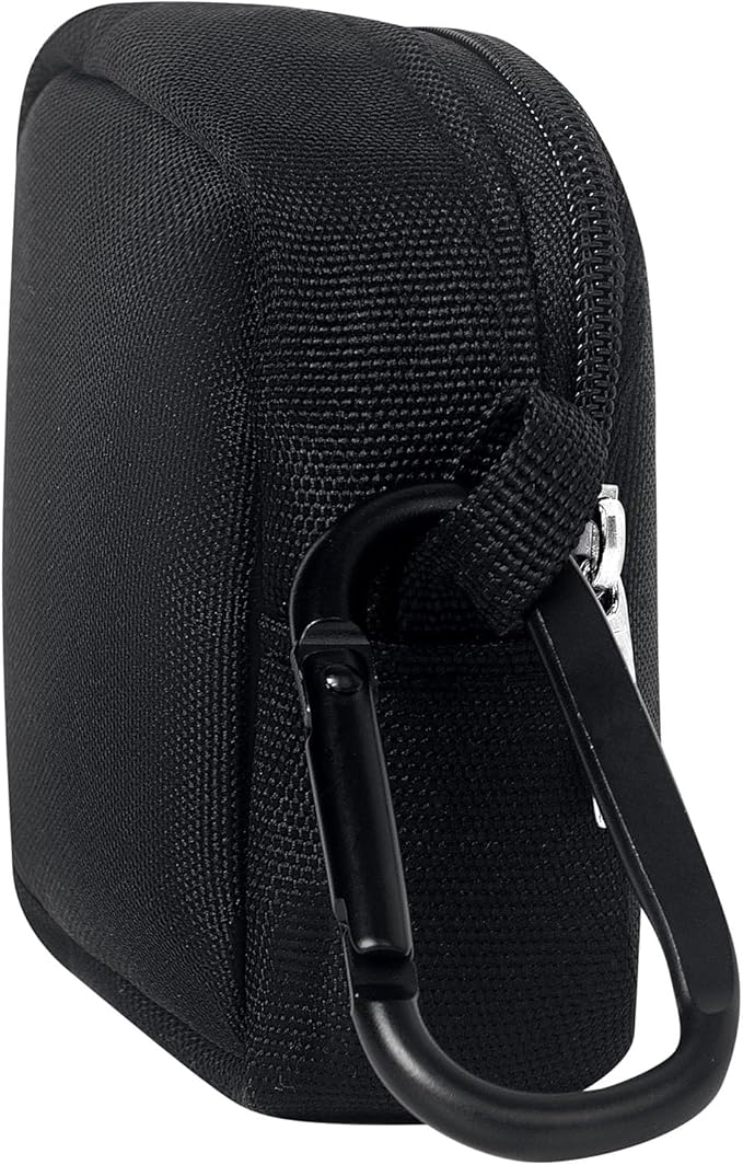2-Piece Mini Pouch with Carabiner Clip, Unisex Small Organizer Case for Electronics, Makeup, and Accessories (Black)