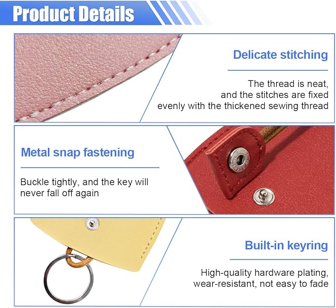 KITUREK 8PCS Pull Out Car Key Case, PU Leather Keychain Protective Bags, Large-Capacity Key Case Holder, Creative Key Case Cover for Halloween Christmas Presents