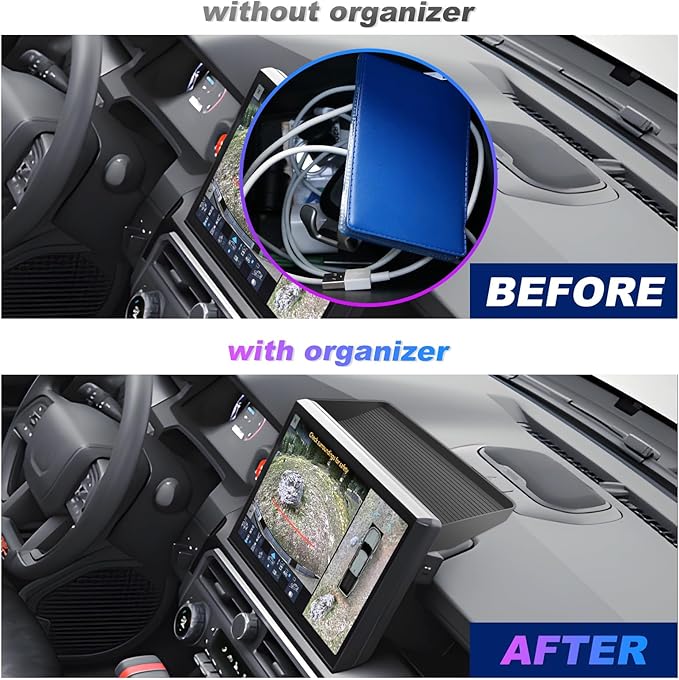 SXCY for 2024 2025 2026 Tacoma Dashboard Tray (Only for 14 inch screen) for 2024 2025 2026 Toyota Tacoma Accessories Center Console Organizer for 2024 2025 2026 Tacoma Screen Back Organizer