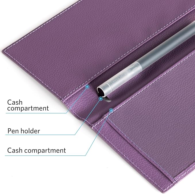 CoBak Premium Leather Checkbook Cover - RFID Blocking, Classic Design, Slim & Durable - Perfect for Personal & Business Checks