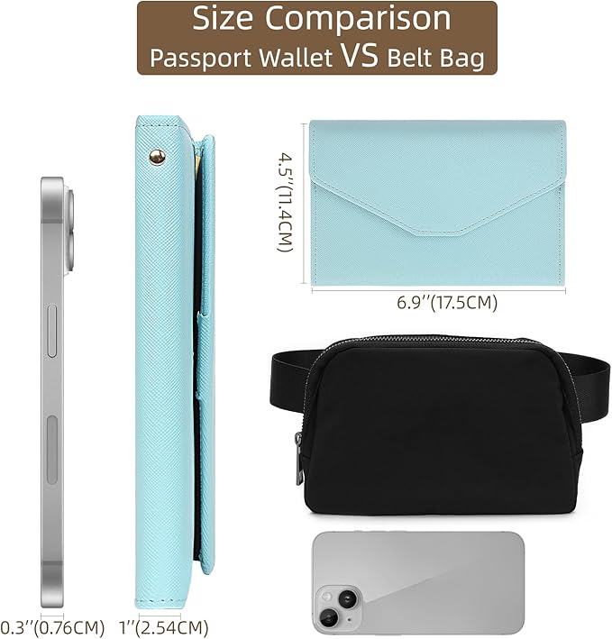 ZOPPEN Mulit-purpose Rfid Blocking Passport Holder Travel Wallet (Ver.4) Passport and Vaccine Card Holder ComboTri-fold Document Organizer Travel Essentials