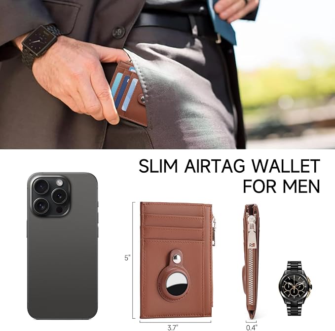 FALAN MULE Slim Minimalist Front Pocket Wallet, RFID Blocking Card Holder Wallet