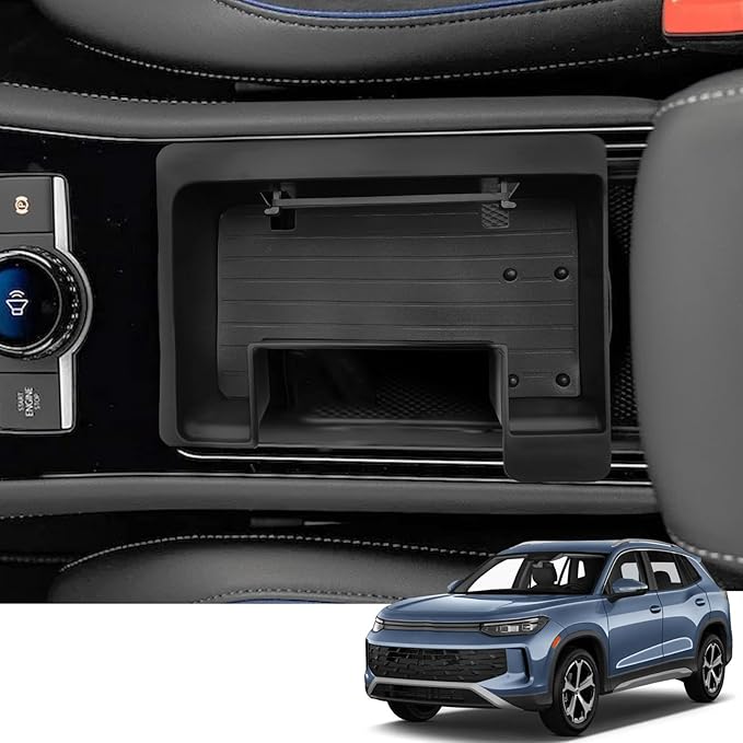 YEE PIN Console Organizer 2026 Tiguan Rline Black Center Console Organizer for 2025 2026 VW Center Console Tray Middle Console Storage Insert Tray Arm Rest Organizer for 2025 Tiguan Accessories
